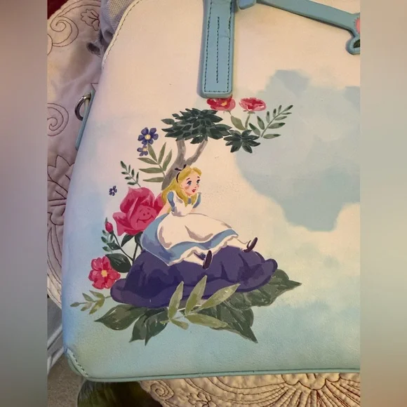 Loungefly Disney Alice in Wonderland Floral Watercolor Satchel Bag - Picture 8 of 9